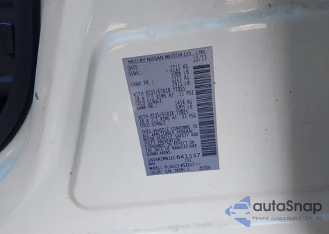 2014 Nissan Pathfinder Sv z USA, uszkodzony, nr VIN 5N1AR2MN1EC641557